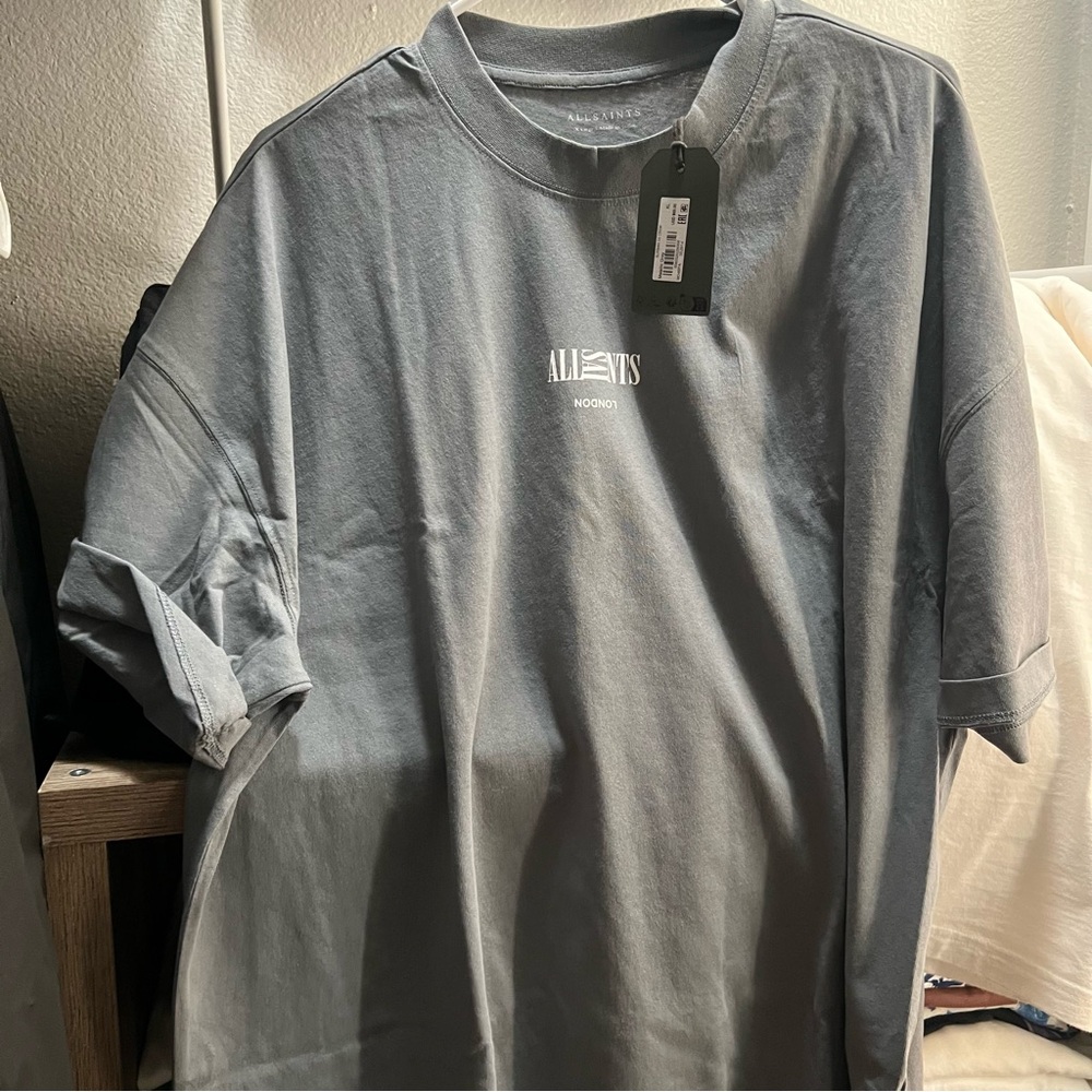 All Saints Men's Charcoal Tee